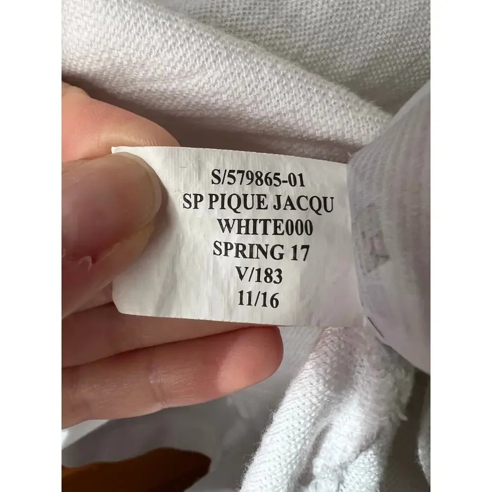 Banana Republic Men’s Striped Pique Polo Shirt White Green Standard Fit Size XXL